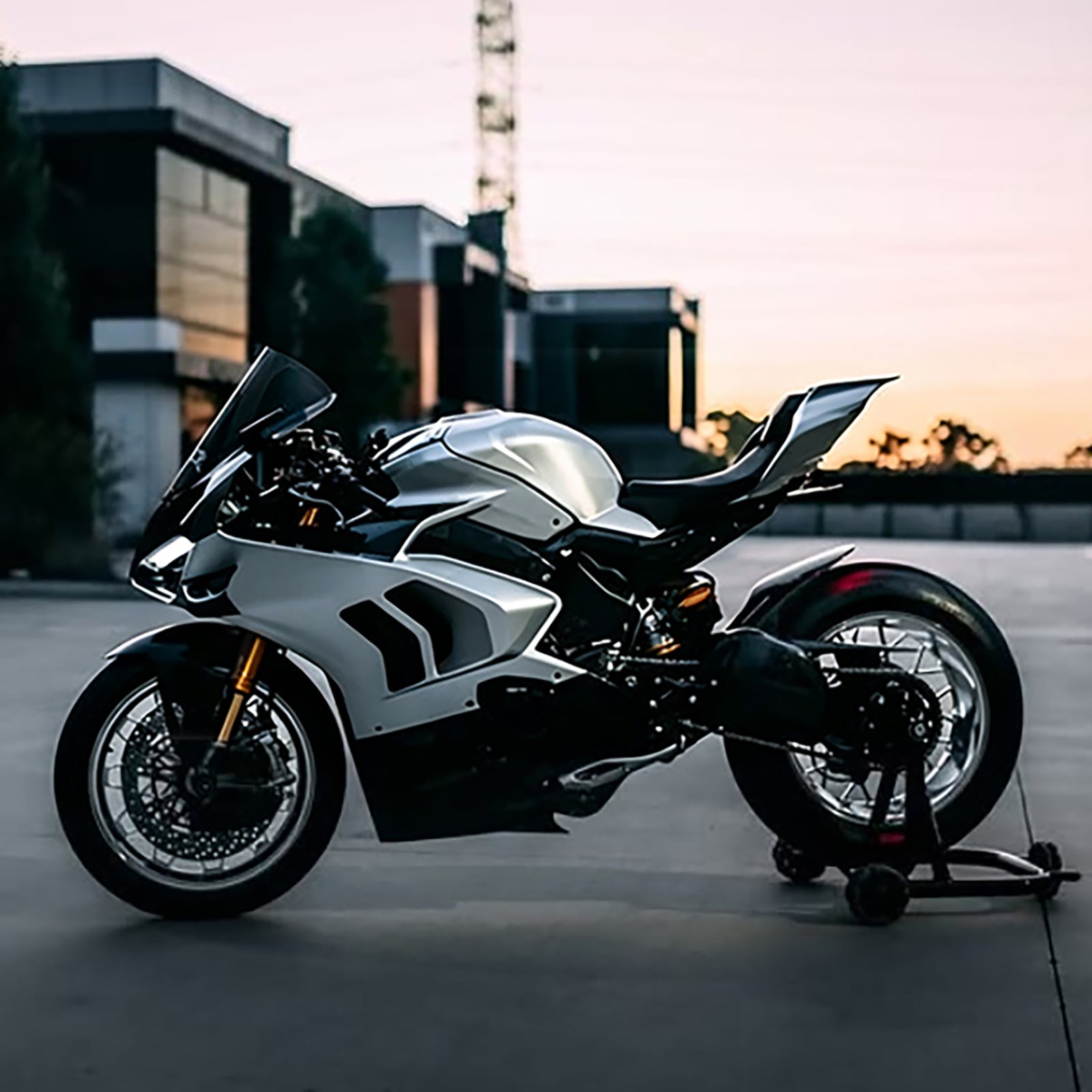 Amotopart 2022-2024 Ducati Panigale V4 V4S Gray Black White Fairing Kit