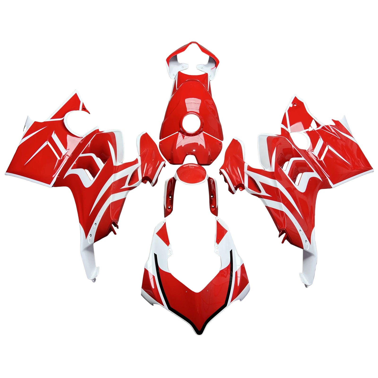 Amotopart 2022-2024 Ducati Panigale V4 V4S White Red Fairing Kit