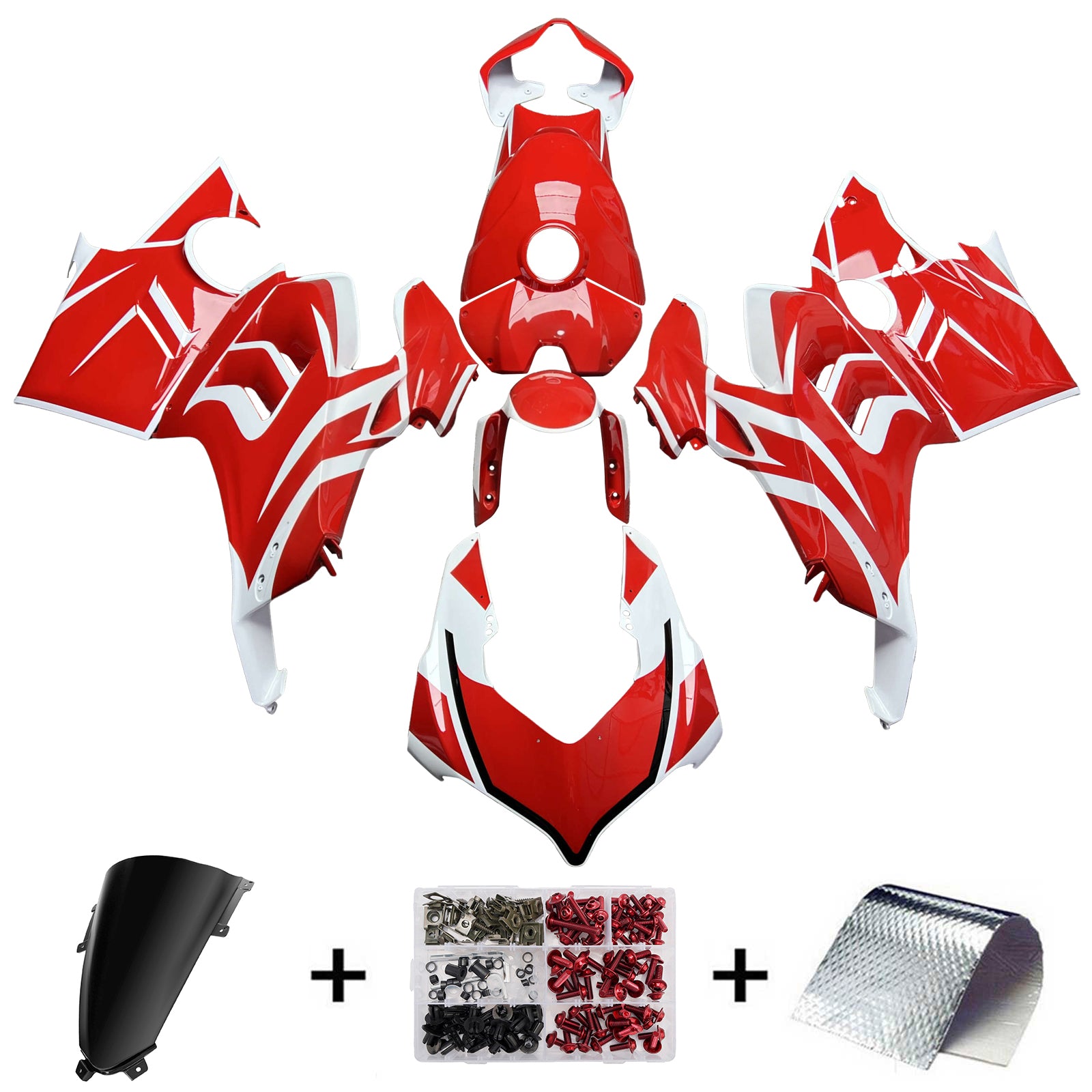 Amotopart 2022-2024 Ducati Panigale V4 V4S White Red Fairing Kit