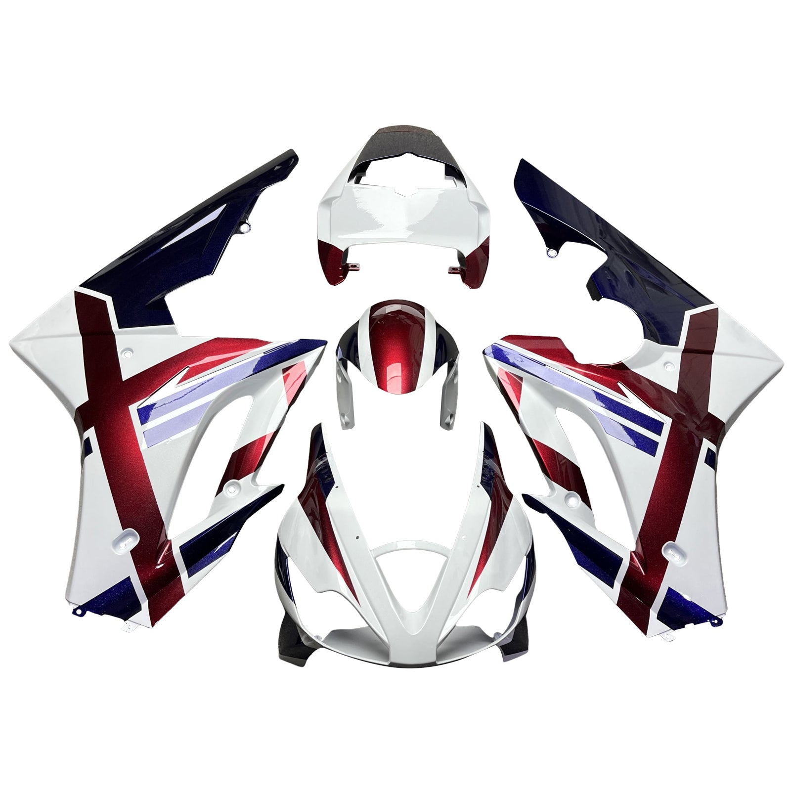 Amotopart 2006-2008 Triumph Daytona 675 White Red Blue Fairing Kit