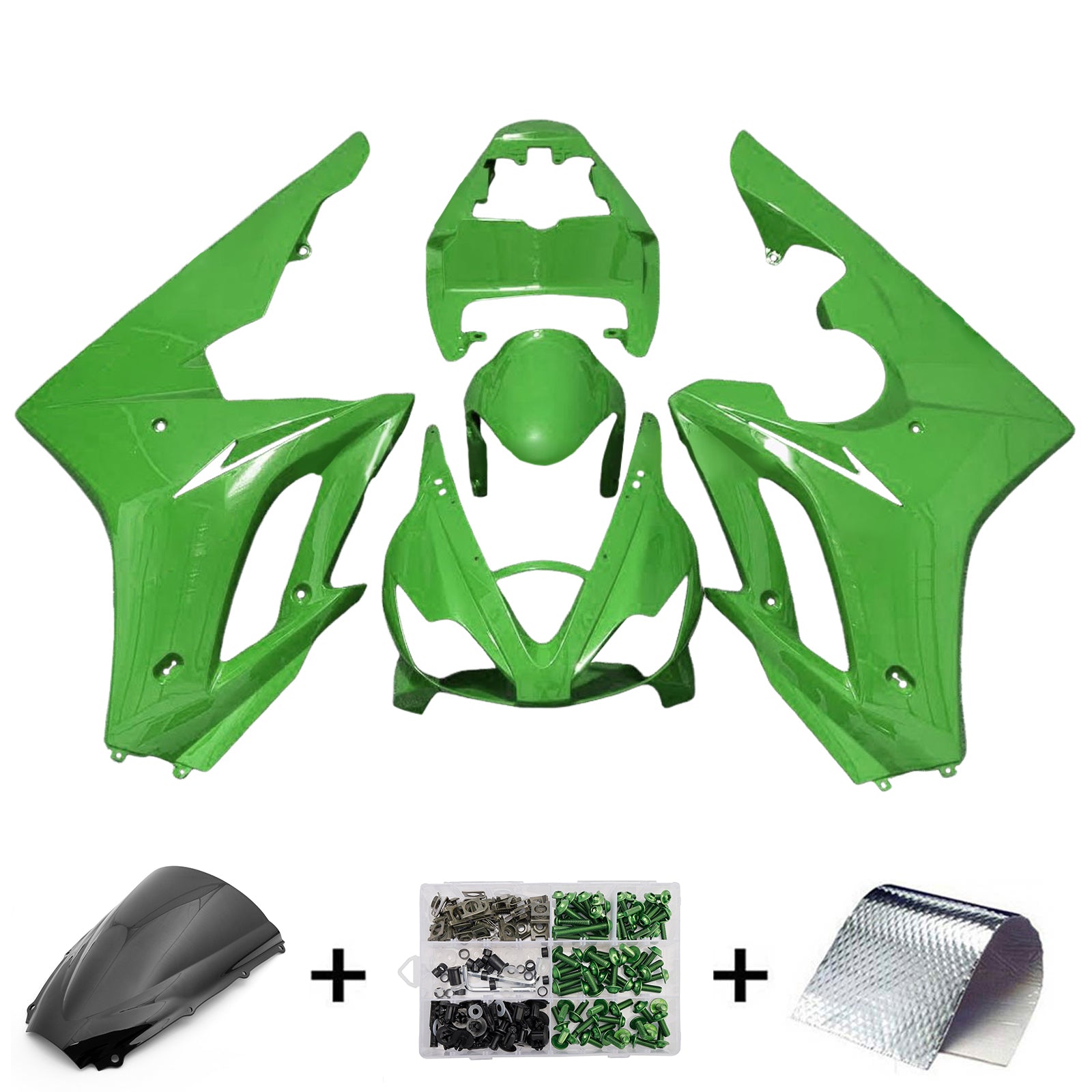 Amotopart 2006-2008 Triumph Daytona 675 Green Fairing Kit