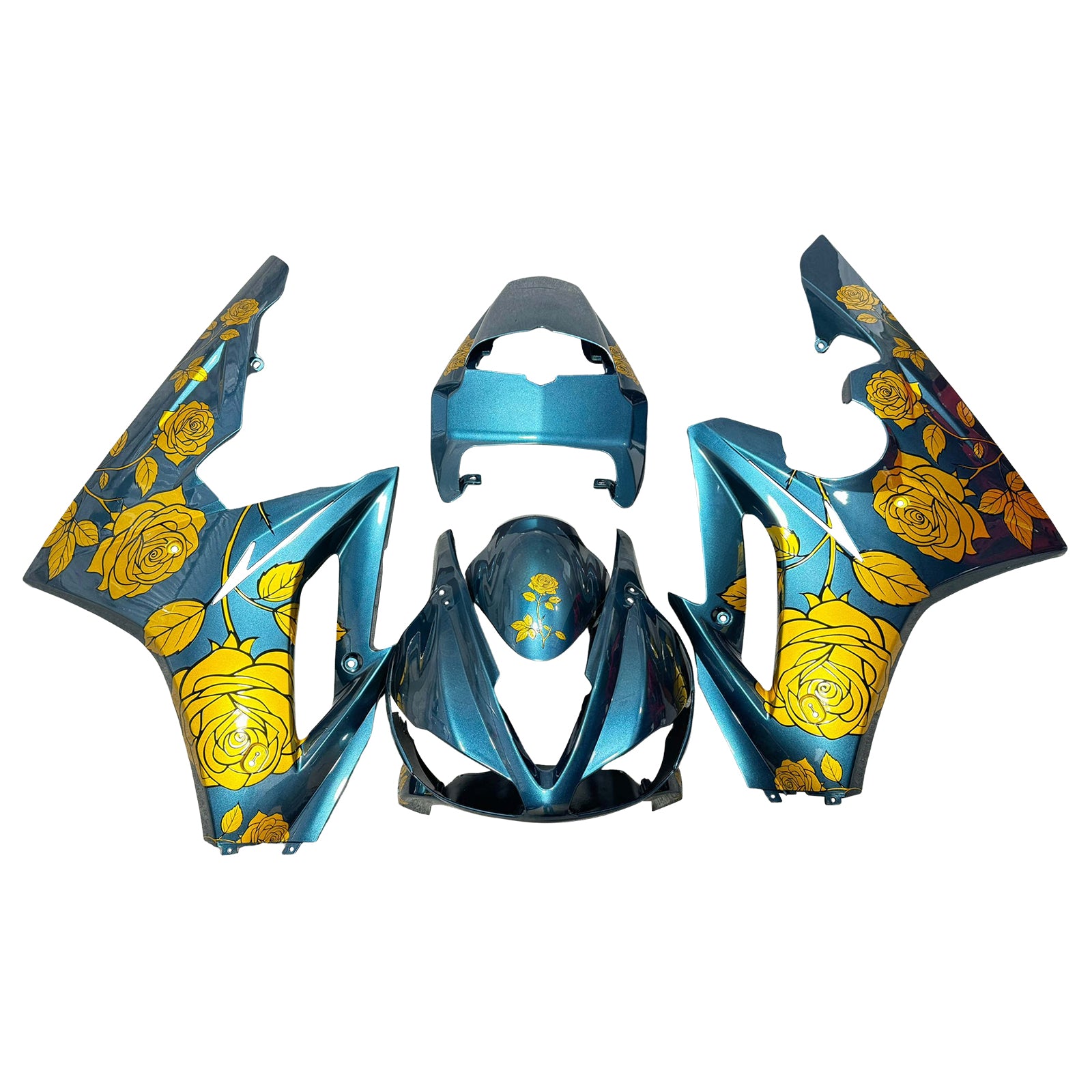 Amotopart 2009-2012 Triumph Daytona 675 Blue Yellow Orange White Teal Fairing Kit