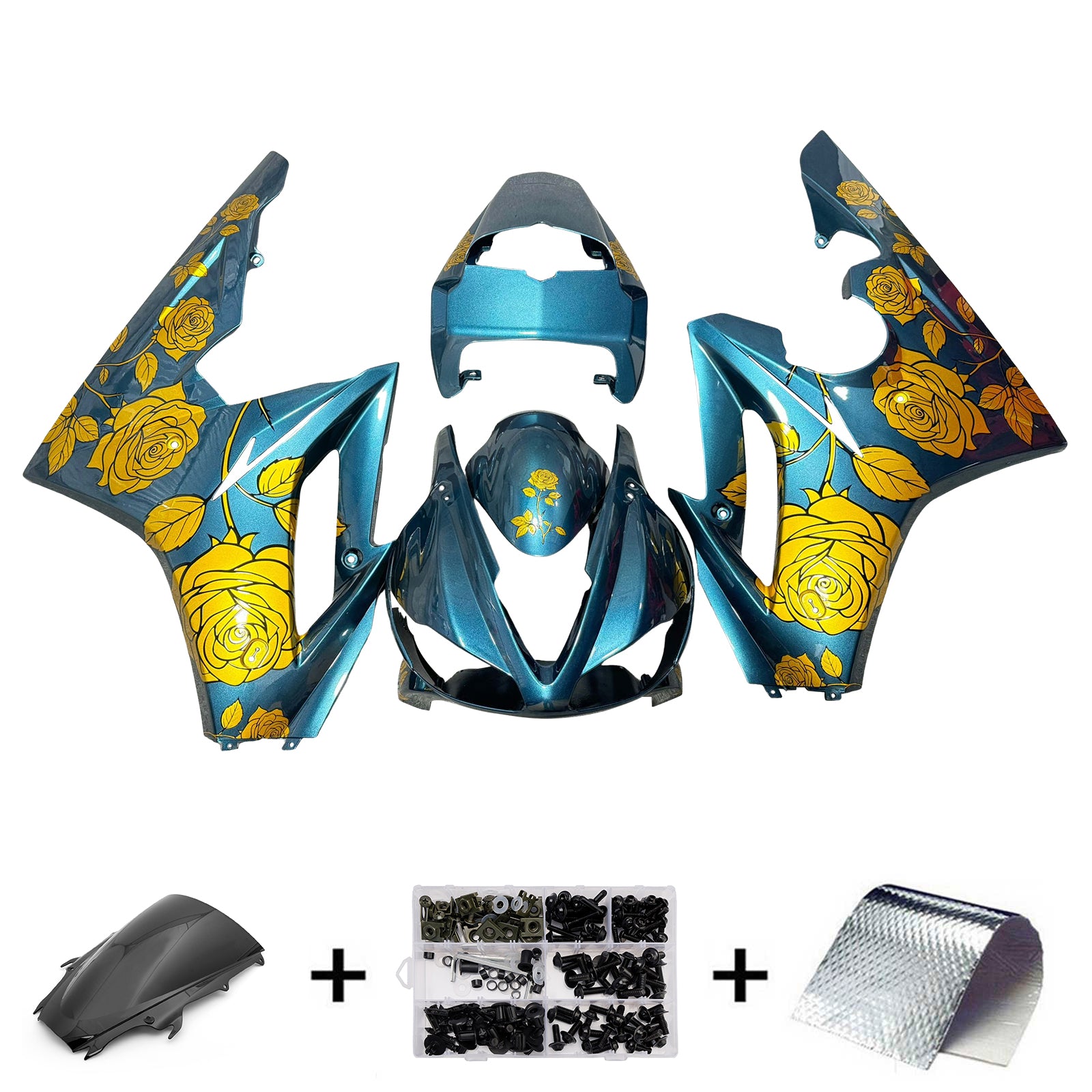 Amotopart 2009-2012 Triumph Daytona 675 Blue Yellow Orange White Teal Fairing Kit