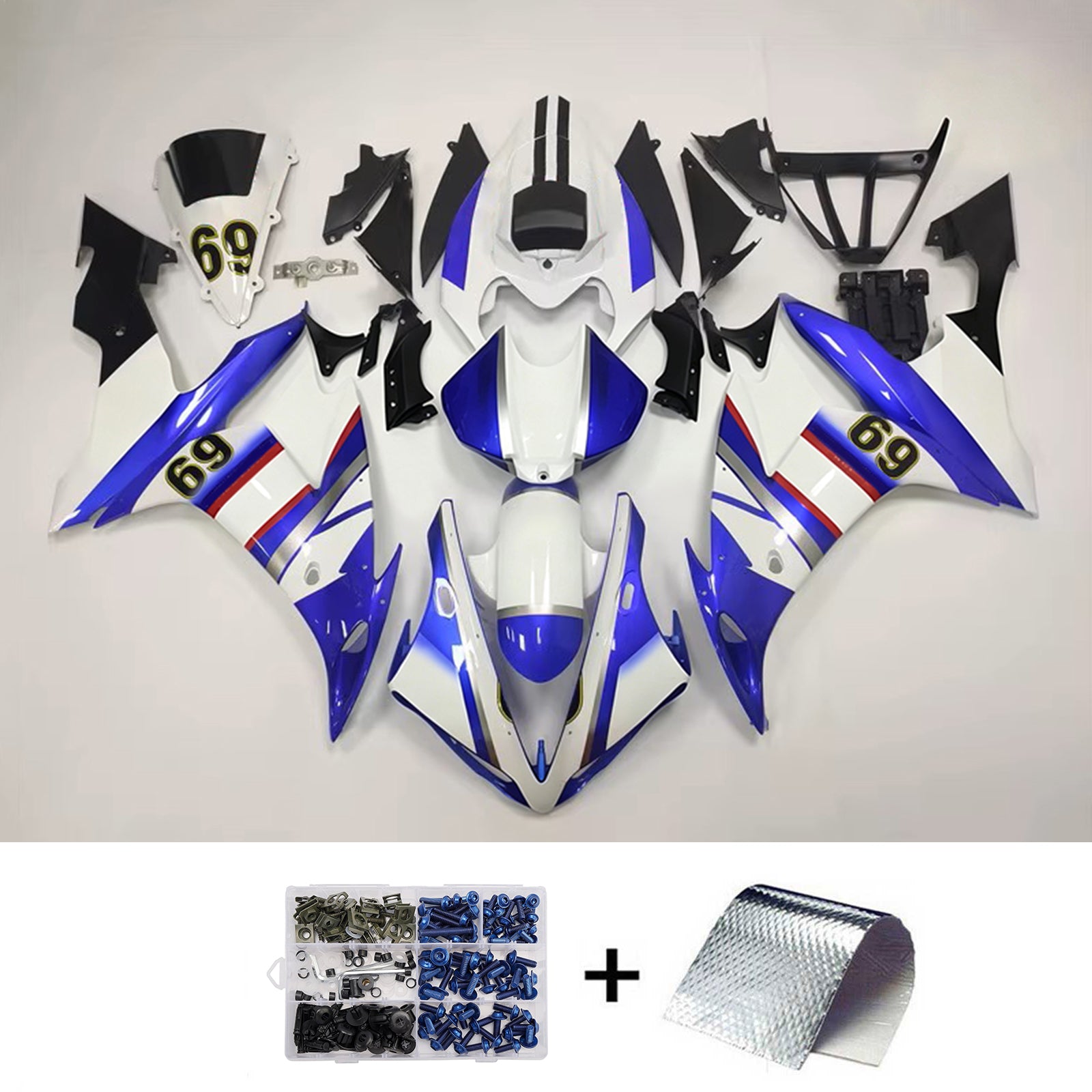 Amotopart 2004-2006 Yamaha YZF 1000 R1 Red White Blue Fairing Kit