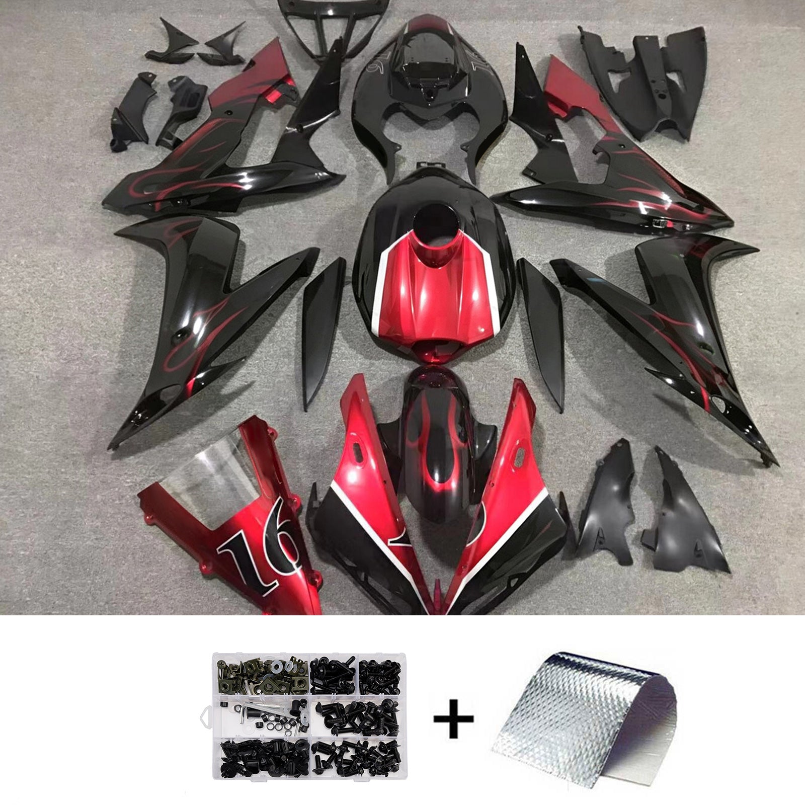 Amotopart 2004-2006 Yamaha YZF 1000 R1 Red Grey Black Fairing Kit