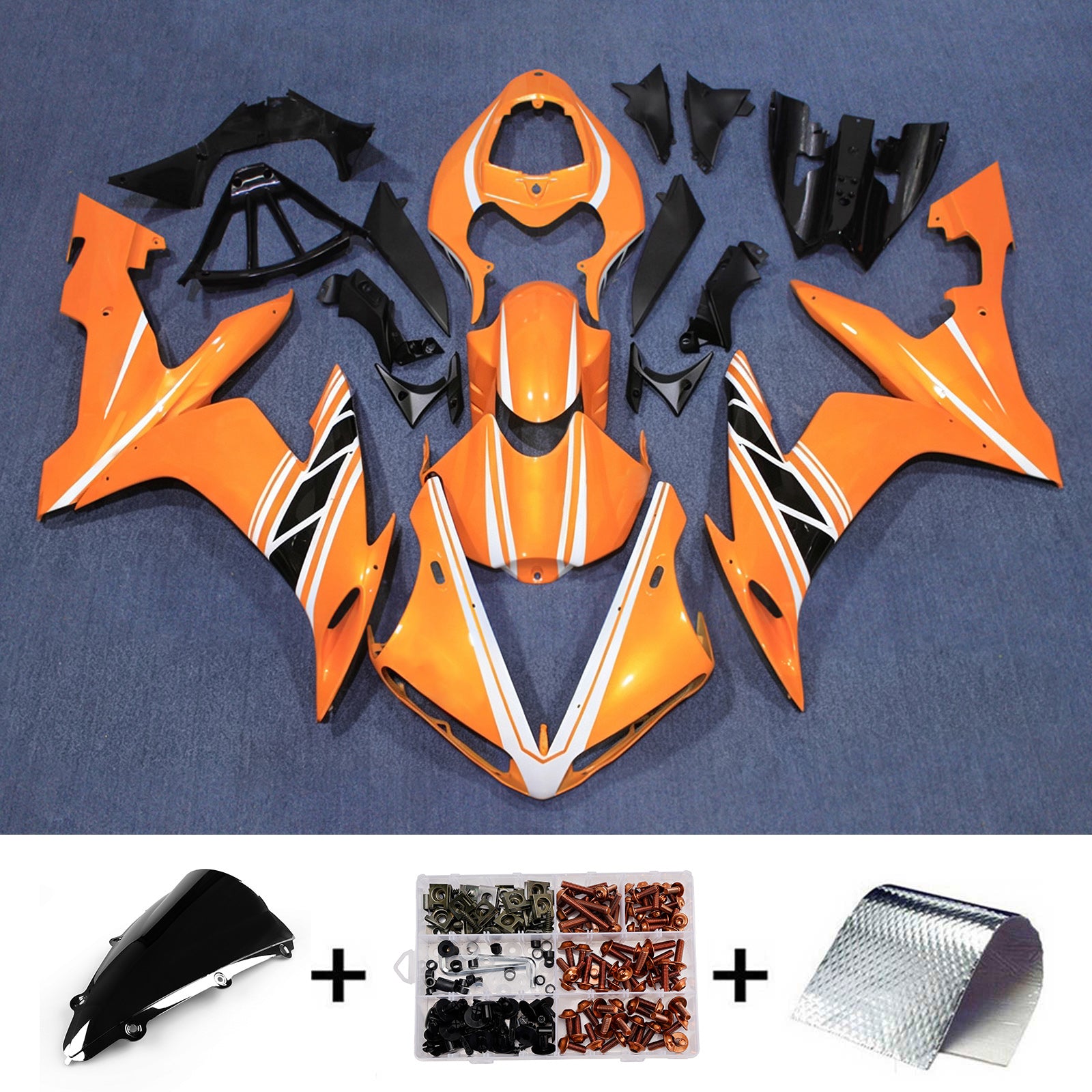 Amotopart 2004-2006 Yamaha YZF 1000 R1 bronzová měděná černá sada kapotáže