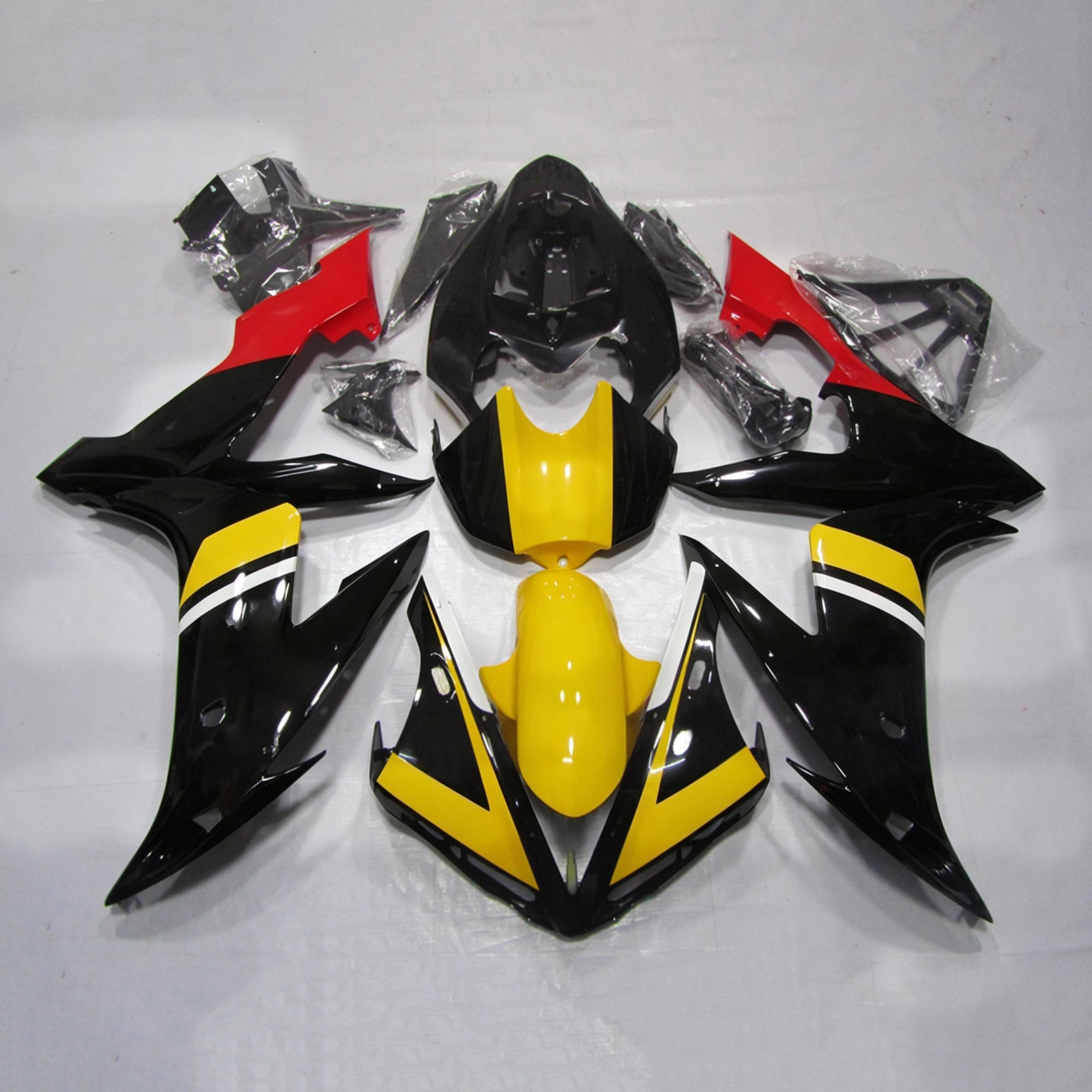 Amotopart 2004-2006 Yamaha YZF 1000 R1 Gul Grå Sort Fairing Kit