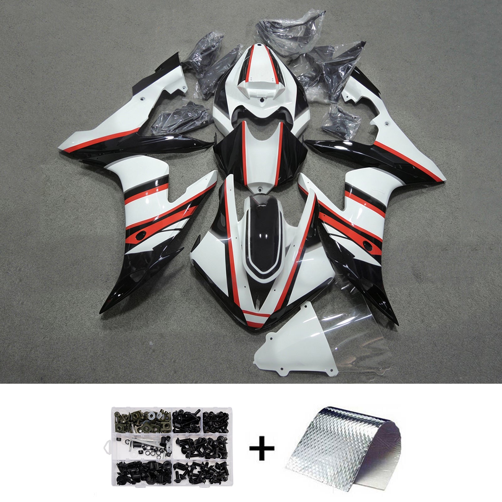 Amotopart 2004-2006 Yamaha YZF 1000 R1 Red Black Gray White Fairing Kit