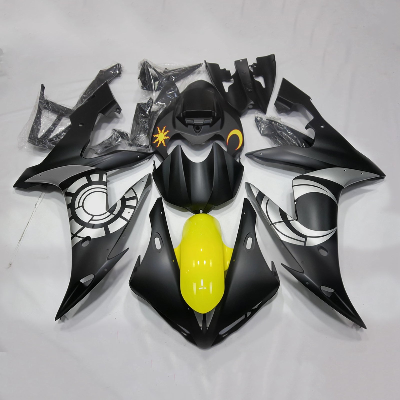 Amotopart 2004-2006 Yamaha YZF 1000 R1 Sort Grå Gul Fairing Kit