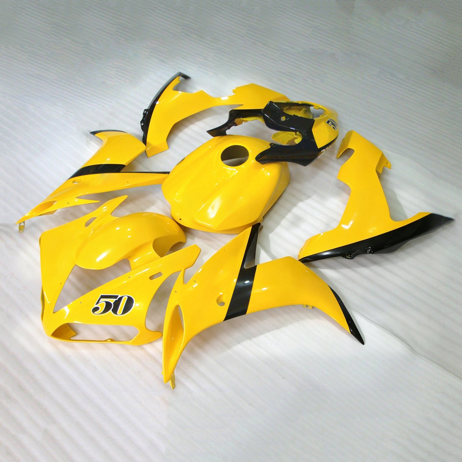 Amotopart 2004-2006 Yamaha YZF 1000 R1 Gold Black Fairing Kit