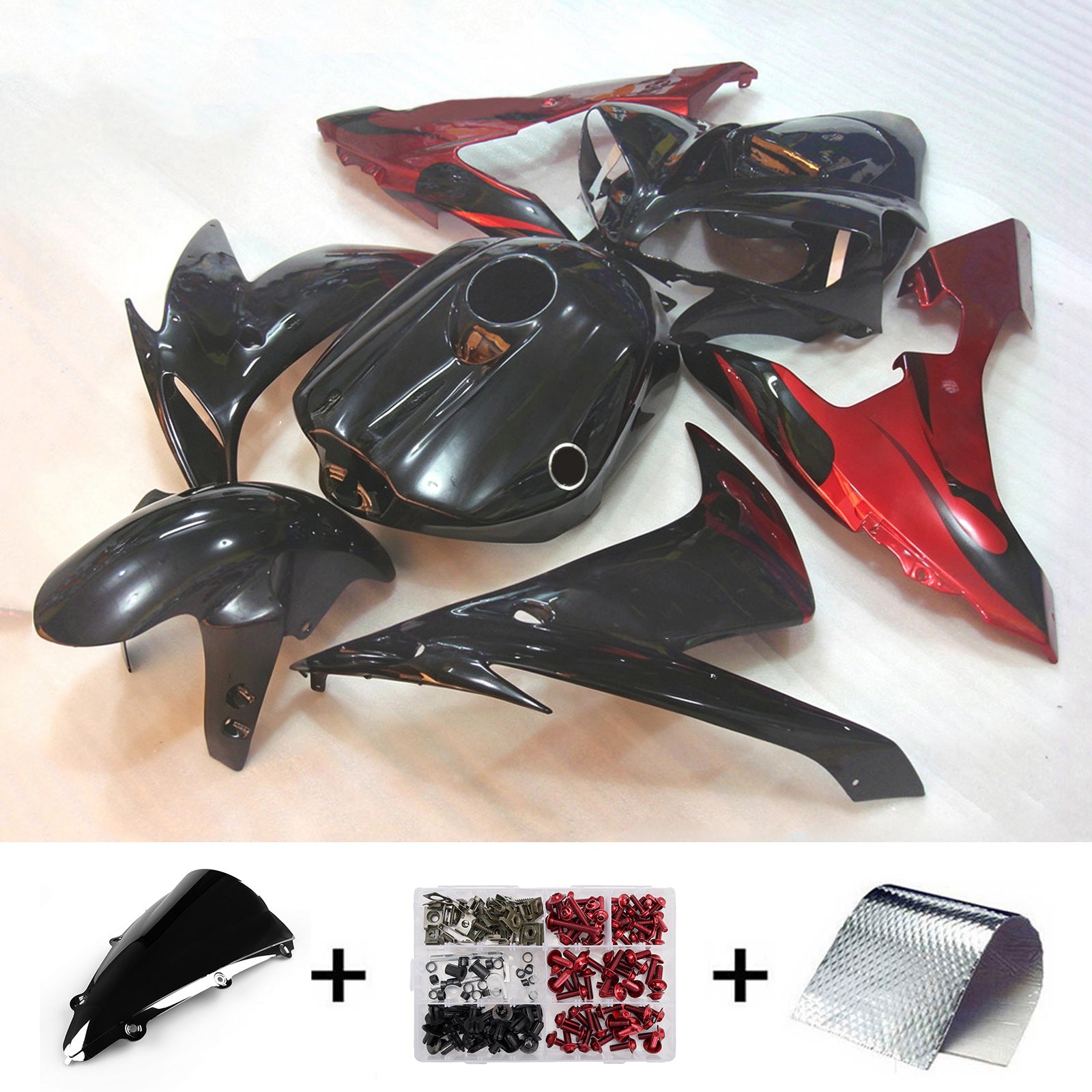 Amotopart 2004-2006 Yamaha YZF 1000 R1 Black Red Orange White Fairing Kit