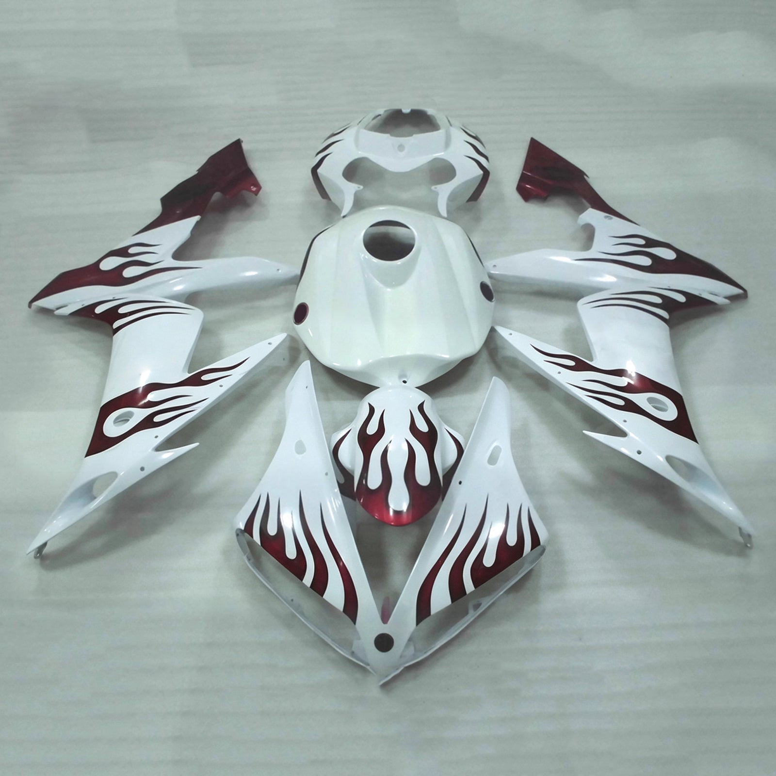 Amotopart 2004-2006 Yamaha YZF 1000 R1 White Red Gray Fairing Kit