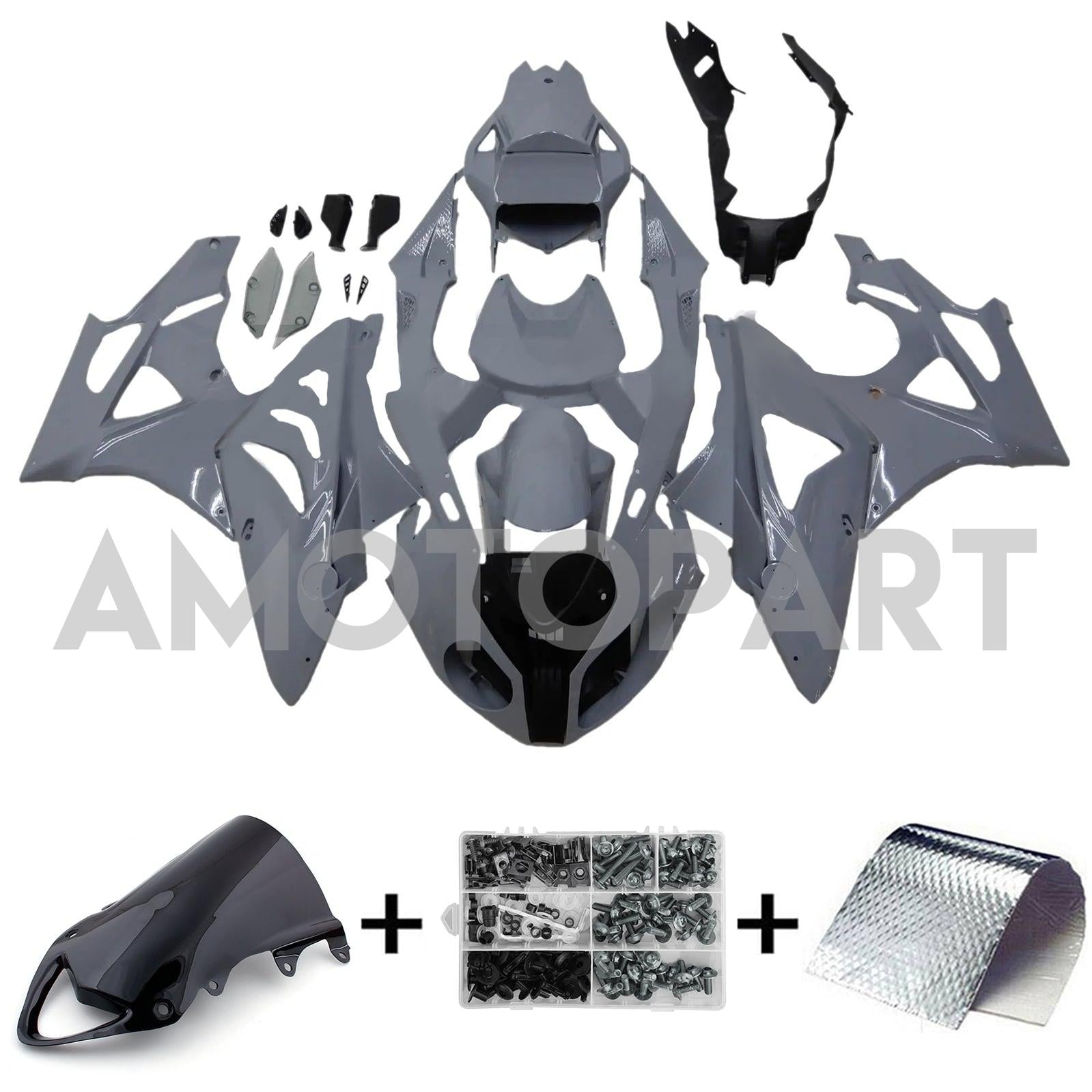 Amotopart BMW S1000RR 2009-2014 Grey Fairing Kit