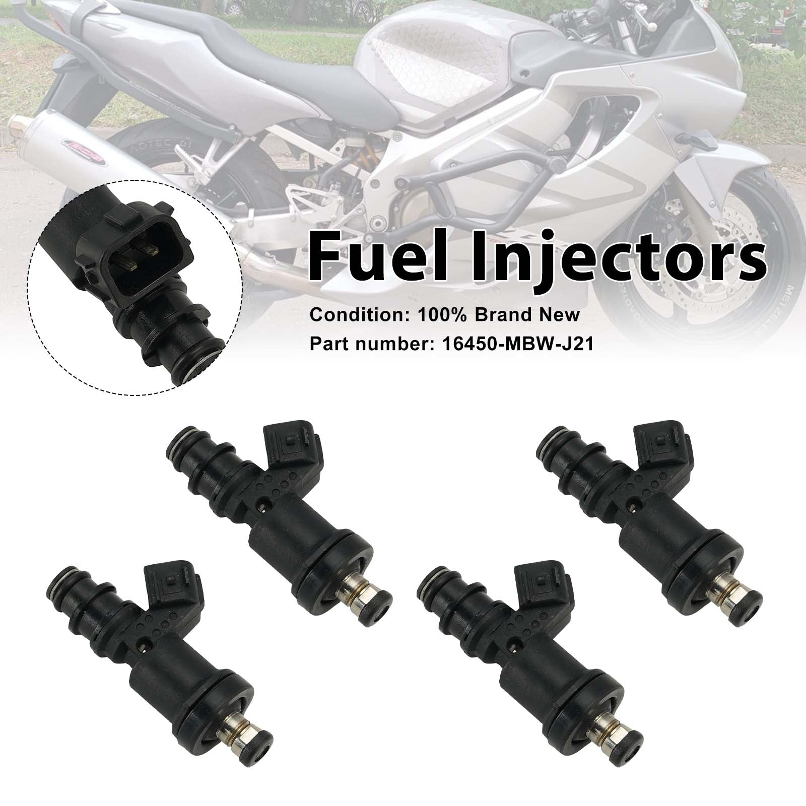 4PC 2001-2006 Honda CBR600F4 Fuel Injectors 16450-MBW-J21