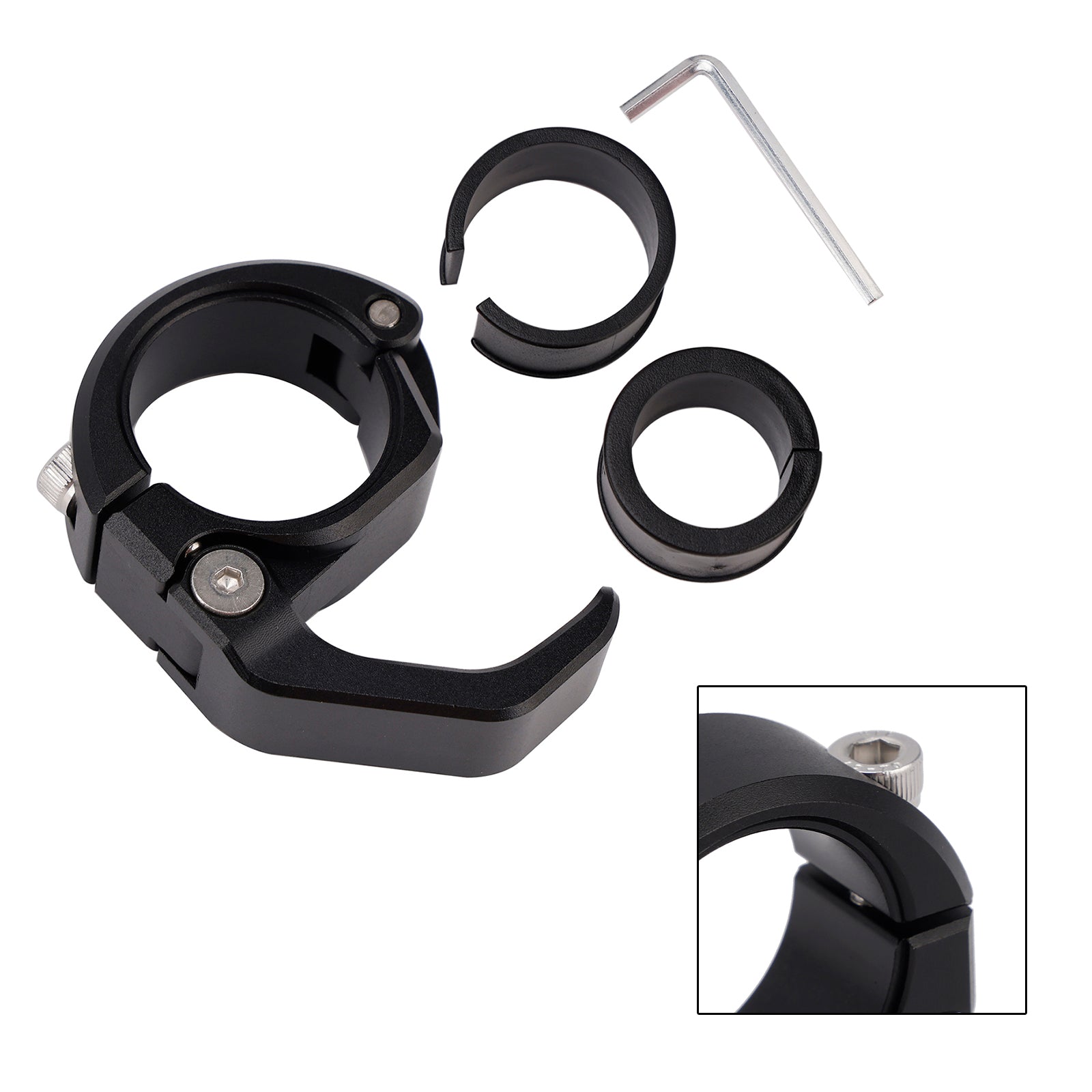 Suporte de montagem de gancho para capacete de motocicleta utv preto 22-25mm universal