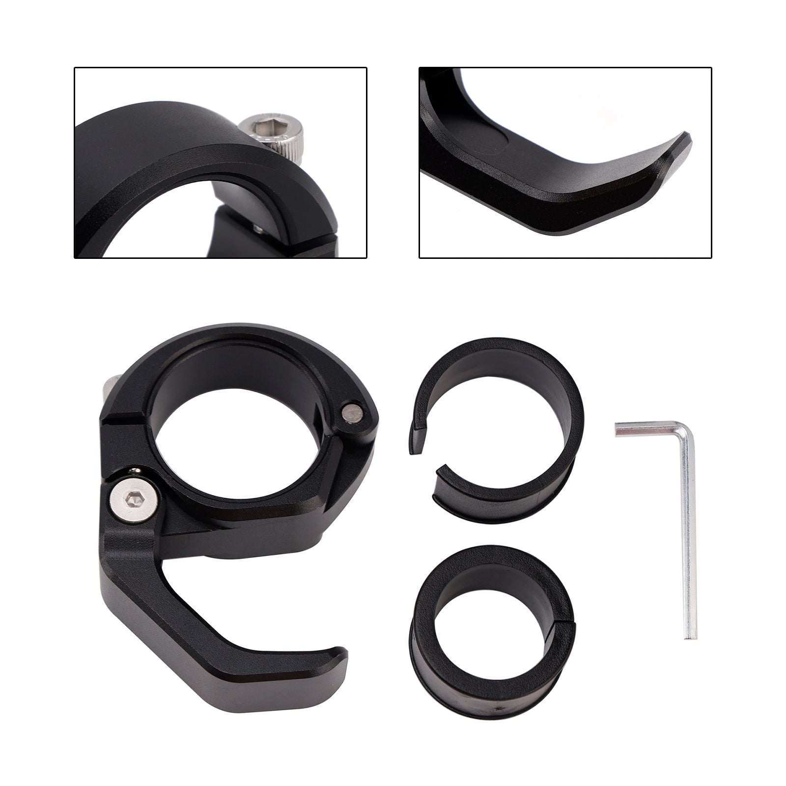 Suporte de montagem de gancho para capacete de motocicleta utv preto 22-25mm universal