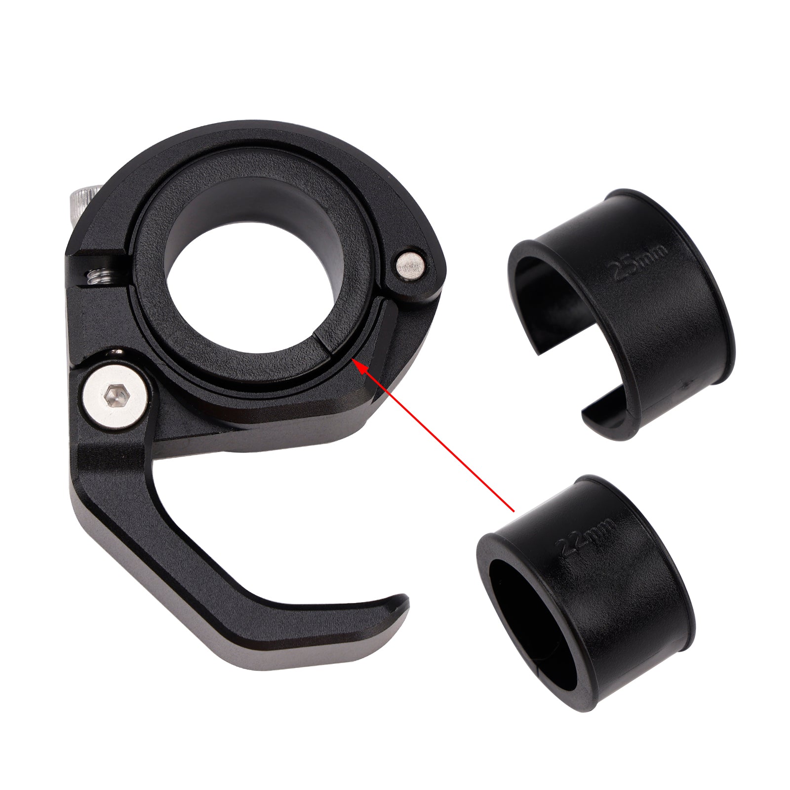 Suporte de montagem de gancho para capacete de motocicleta utv preto 22-25mm universal