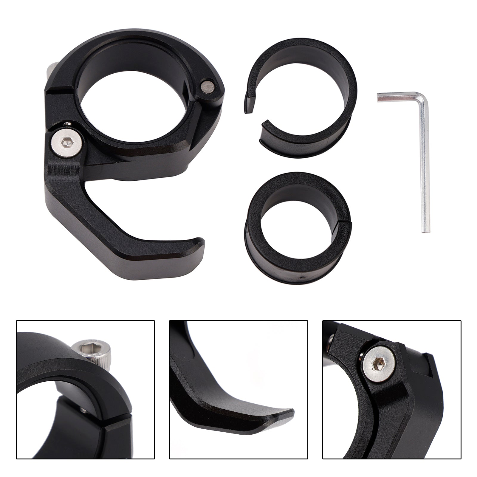 Suporte de montagem de gancho para capacete de motocicleta utv preto 22-25mm universal