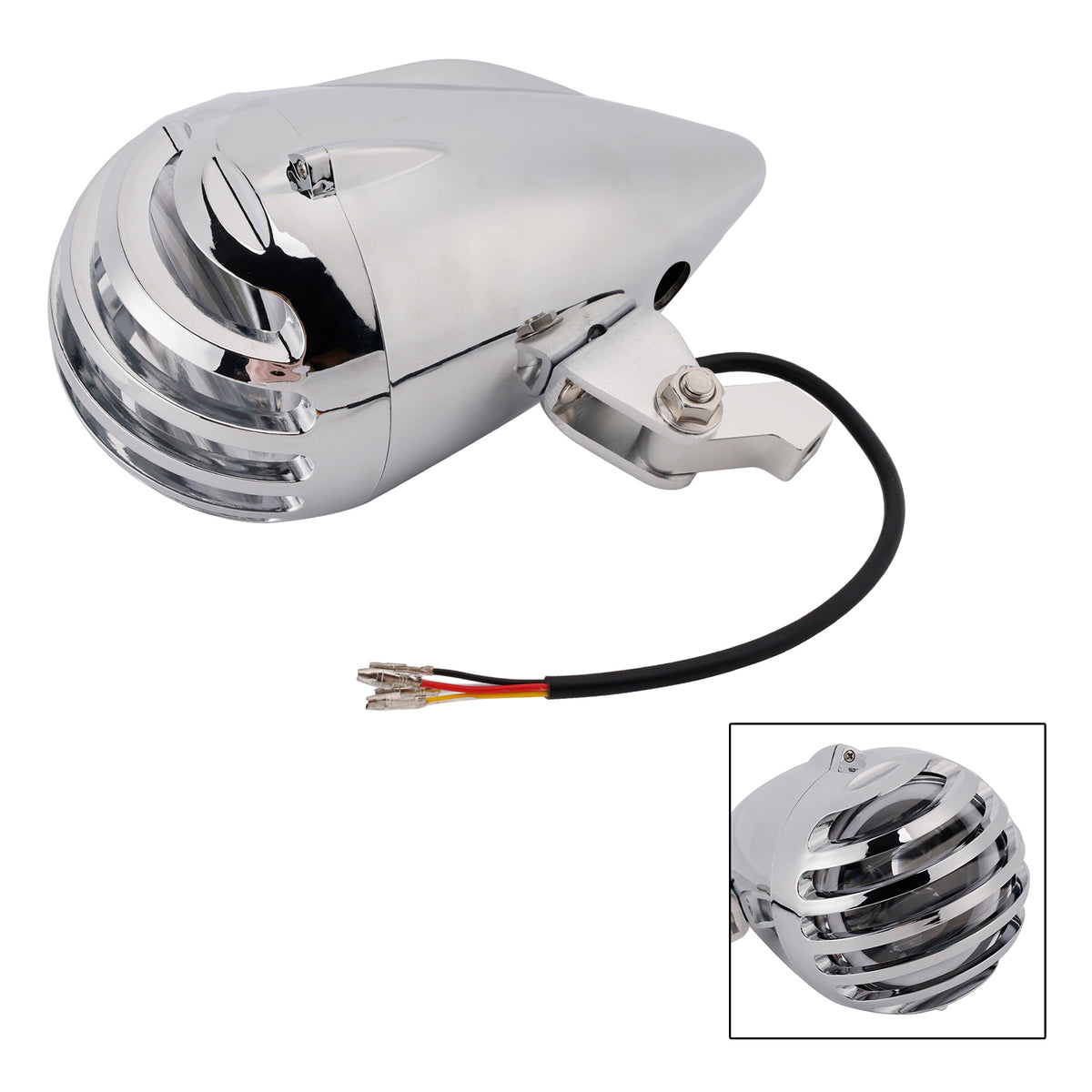 Racer Bobber High&Low Beam Headlight Beam Fog Lamp Custom 6000Lm