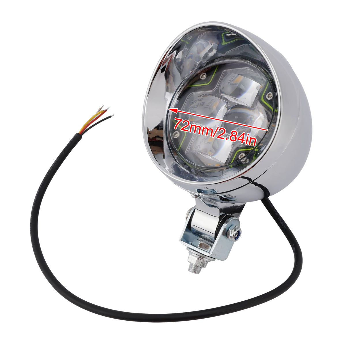 Racer Bobber Chopper Motorcycle Beam Headlight Fog Lamp Custom Chrome