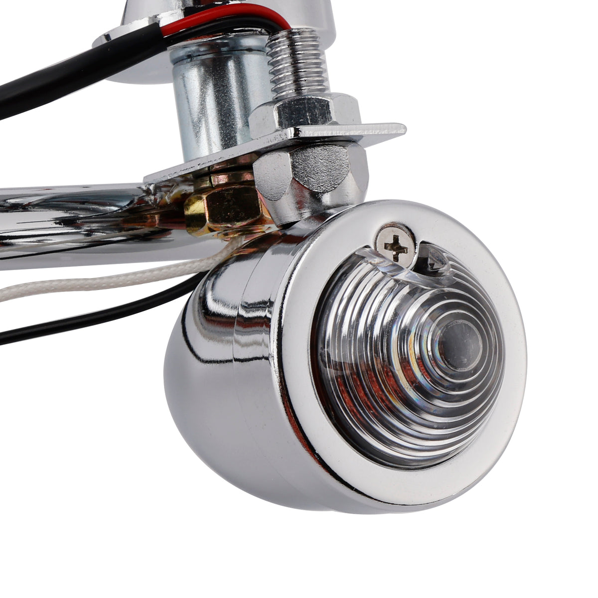 Racer Bobber Chopper motorfiets Beam mistlamp aangepast chroom met beugel