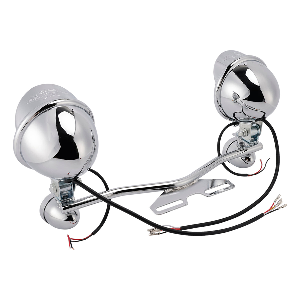 Racer Bobber Chopper Motorcycle Beam Fog Lamp Custom Chrome W/ Bracket