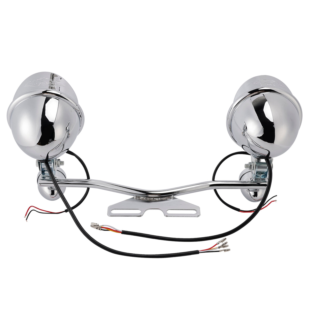 Racer Bobber Chopper Motorcycle Beam Fog Lamp Custom Chrome W/ Bracket