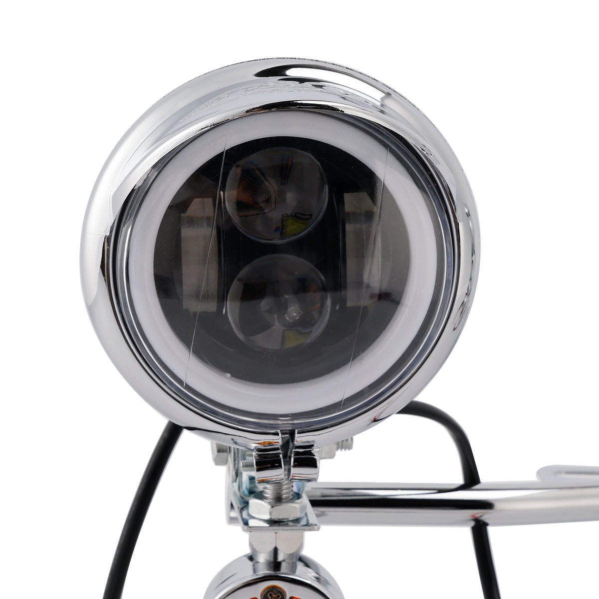 Racer Bobber Chopper Motorcycle Beam Fog Lamp Custom Chrome W/ Bracket