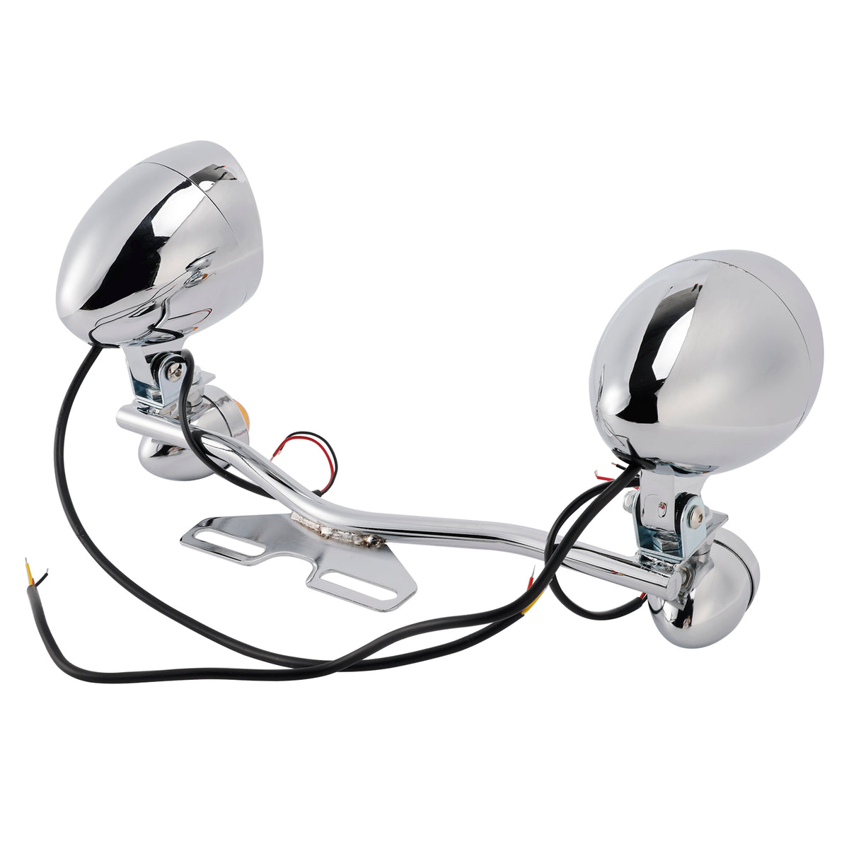 Racer Bobber Chopper Motorcycle Beam Fog Lamp Custom Chrome W/ Bracket