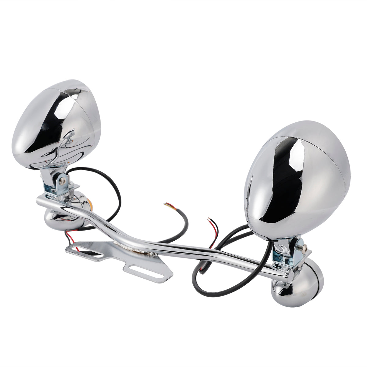 Racer Bobber Chopper Motorcycle Beam Fog Lamp Custom Chrome W/ Bracket