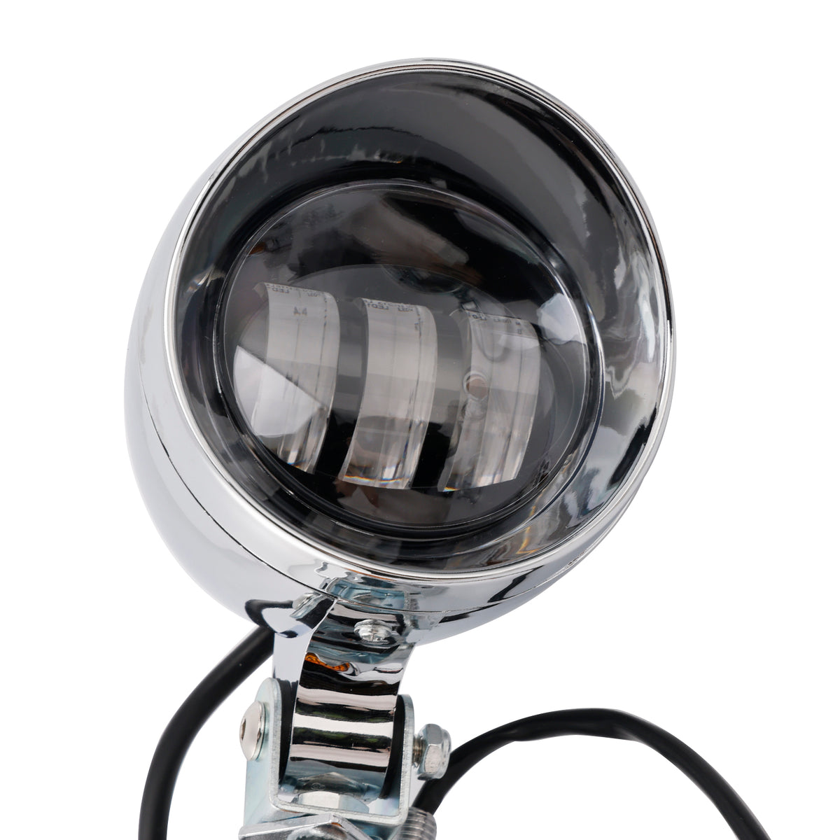 Racer Bobber Chopper Motorcycle Beam Fog Lamp Custom Chrome W/ Bracket