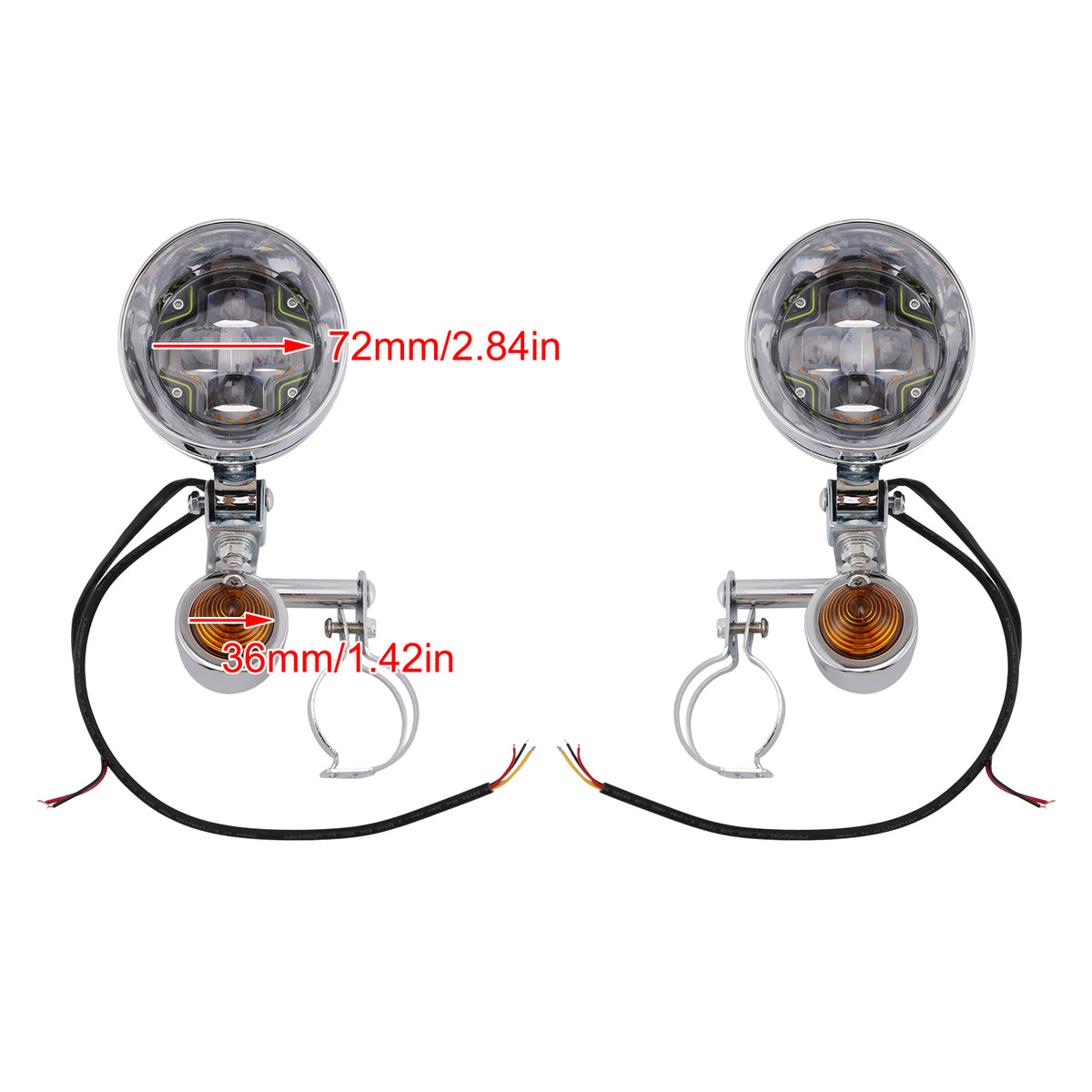 Racer Bobber Chopper Motocyklová mlhová lampa Custom Chrome W/ Bracket