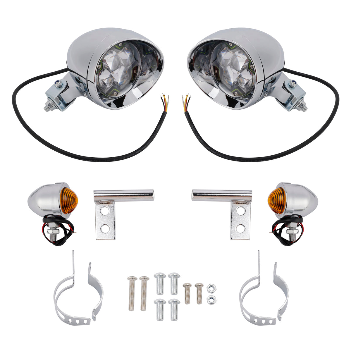 Racer Bobber Chopper Motocyklová mlhová lampa Custom Chrome W/ Bracket