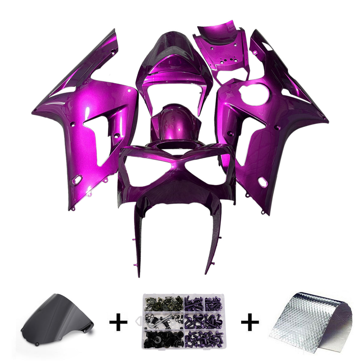 Kit carena viola Amotopart 2003-2004 Kawasaki ZX6R 636