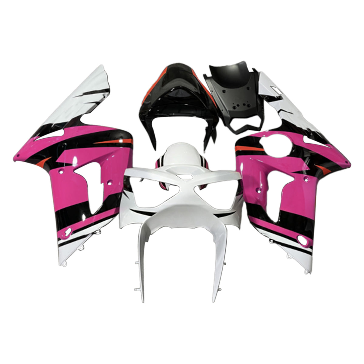 Amotopart 2003-2004 Kawasaki ZX6R 636 roze wit zwart kuipset