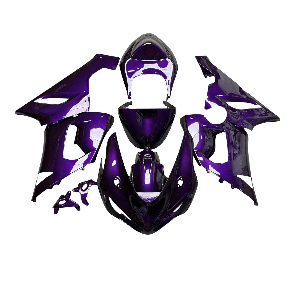 Amotopart 2005-2006 Kawasaki ZX6R 636 Purple Black Fairing Kit