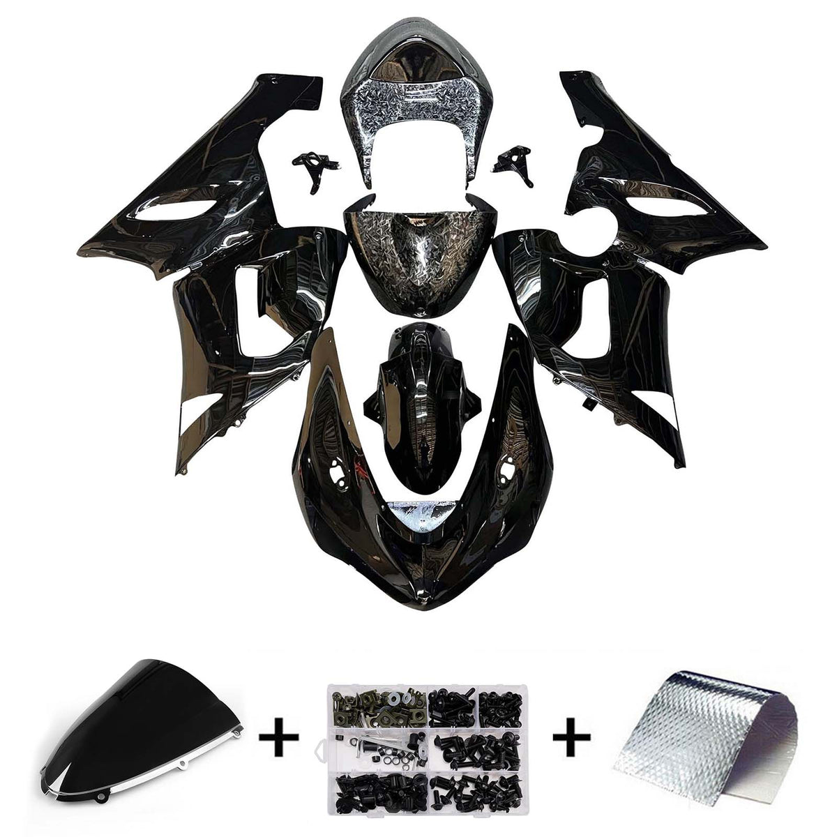 Amotopart 2005-2006 Kawasaki ZX6R 636 zwart gesmeed koolstofvezel kuipset