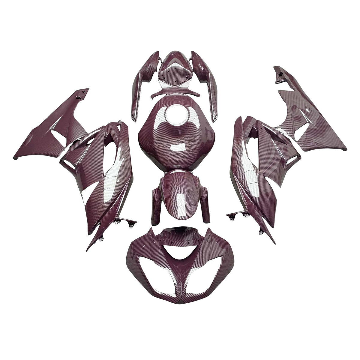 Amotopart 2005-2006 Kawasaki ZX6R 636 Purple Carbon Fiber Pattern Fairing Kit