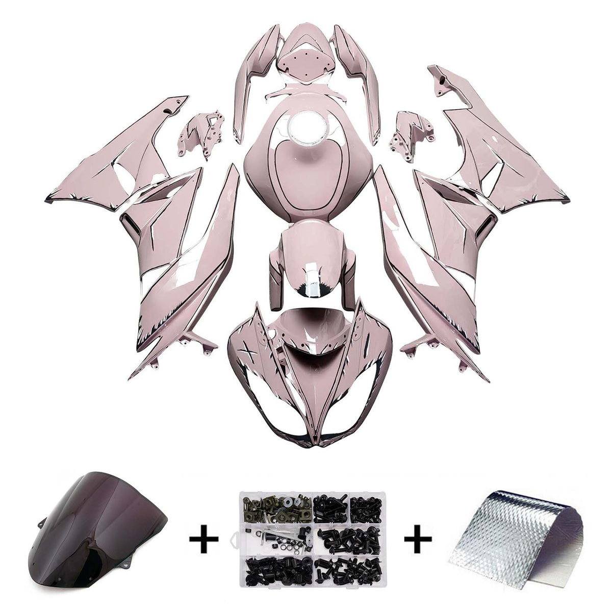 Amotopart 2009–2012 Kawasaki ZX6R 636 Pink Verkleidungsset