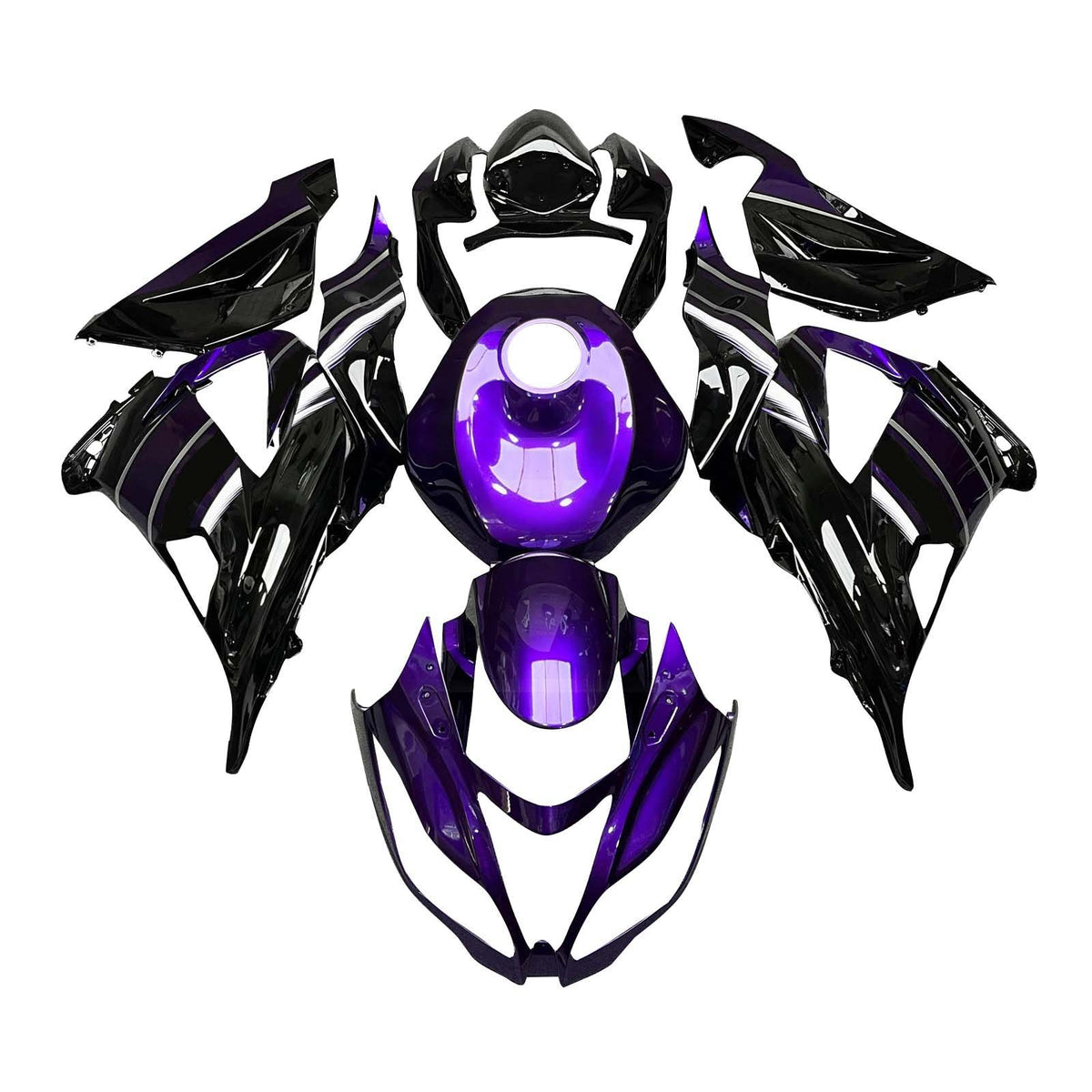 Amotopart 2013-2018 Kawasaki ZX6R 636 Black Purple Fairing Kit