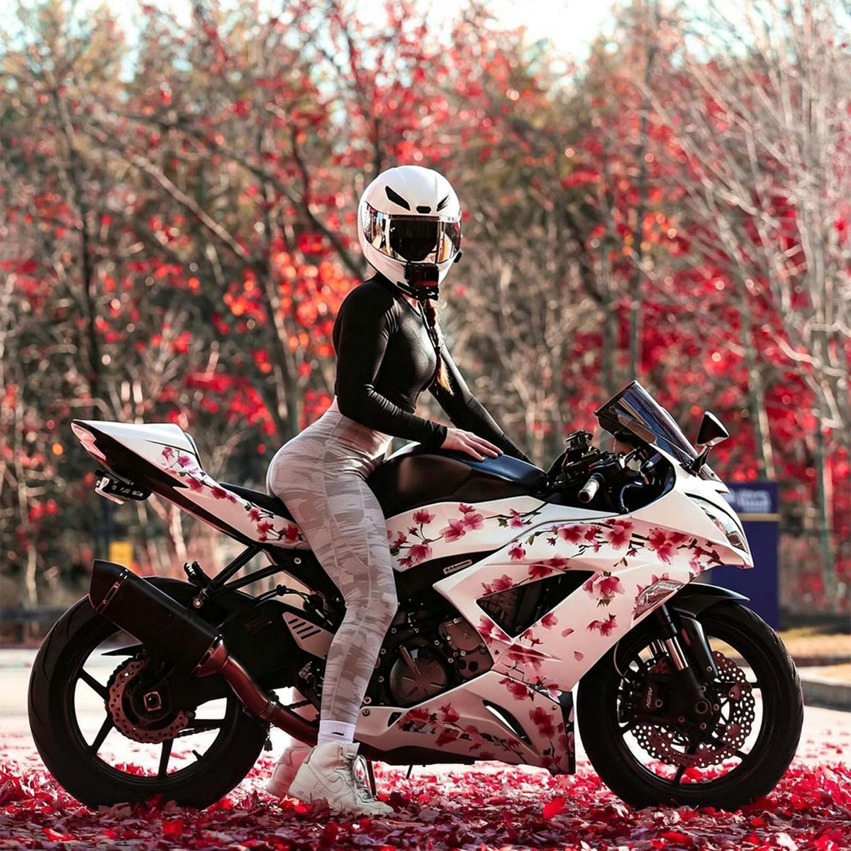 Amotopart 2013-2018 Kawasaki ZX6R 636 White Pink Fairing Kit
