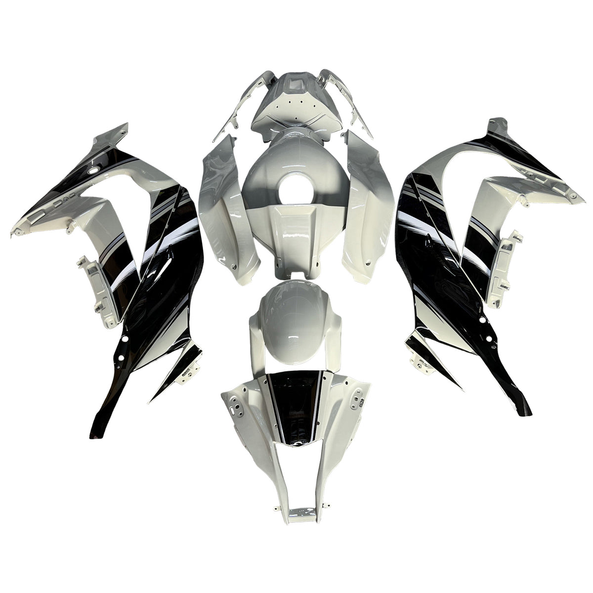 Amotopart 2011-2015 Kawasaki ZX10R Silver Black Kiting Kit