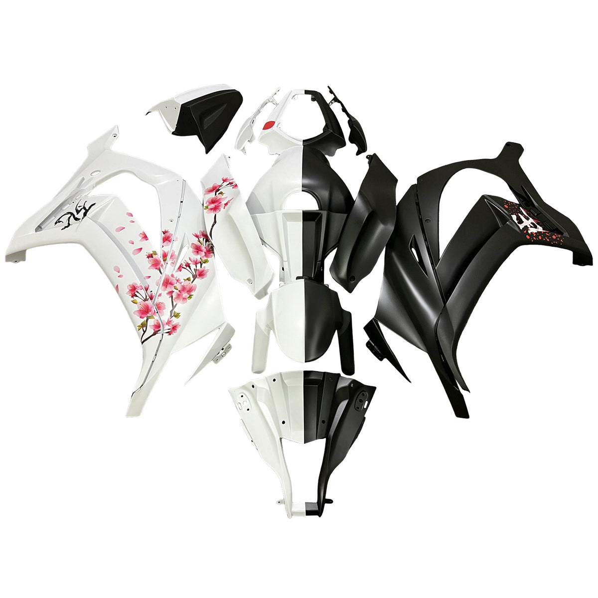 Amotopart 2011-2015 Kawasaki ZX10R White Black Pink Kiting Kit
