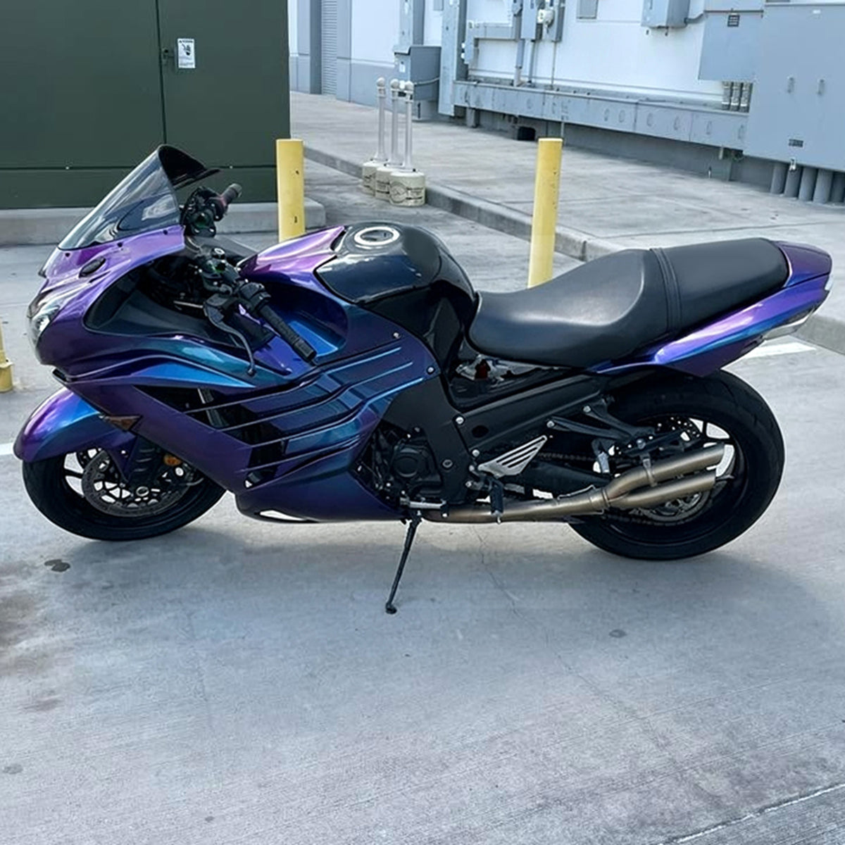 Amotopart 2012-2025 Kawasaki ZX14R ZZR1400 Blue Purple Black Chameleon Fairing Kit