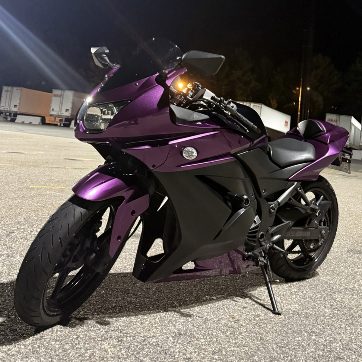 Amotopart 2008-2012 Kawasaki EX250 Ninja250R Kit carena viola nero