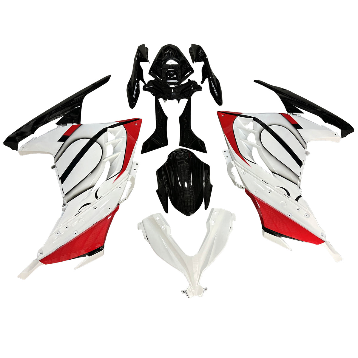 Amotopart 2013-2024 Kawasaki EX300 Ninja300 White Red Black Fairing Kit