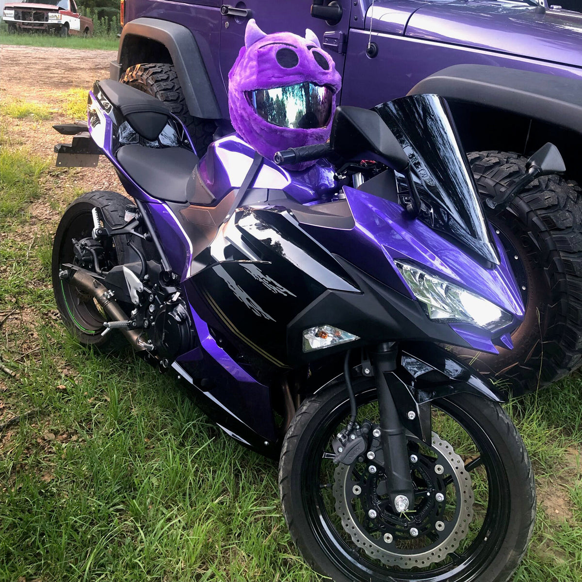 Amotopart 2018-2024 Kawasaki EX400 Ninja400 Purple Black White Fairing Kit