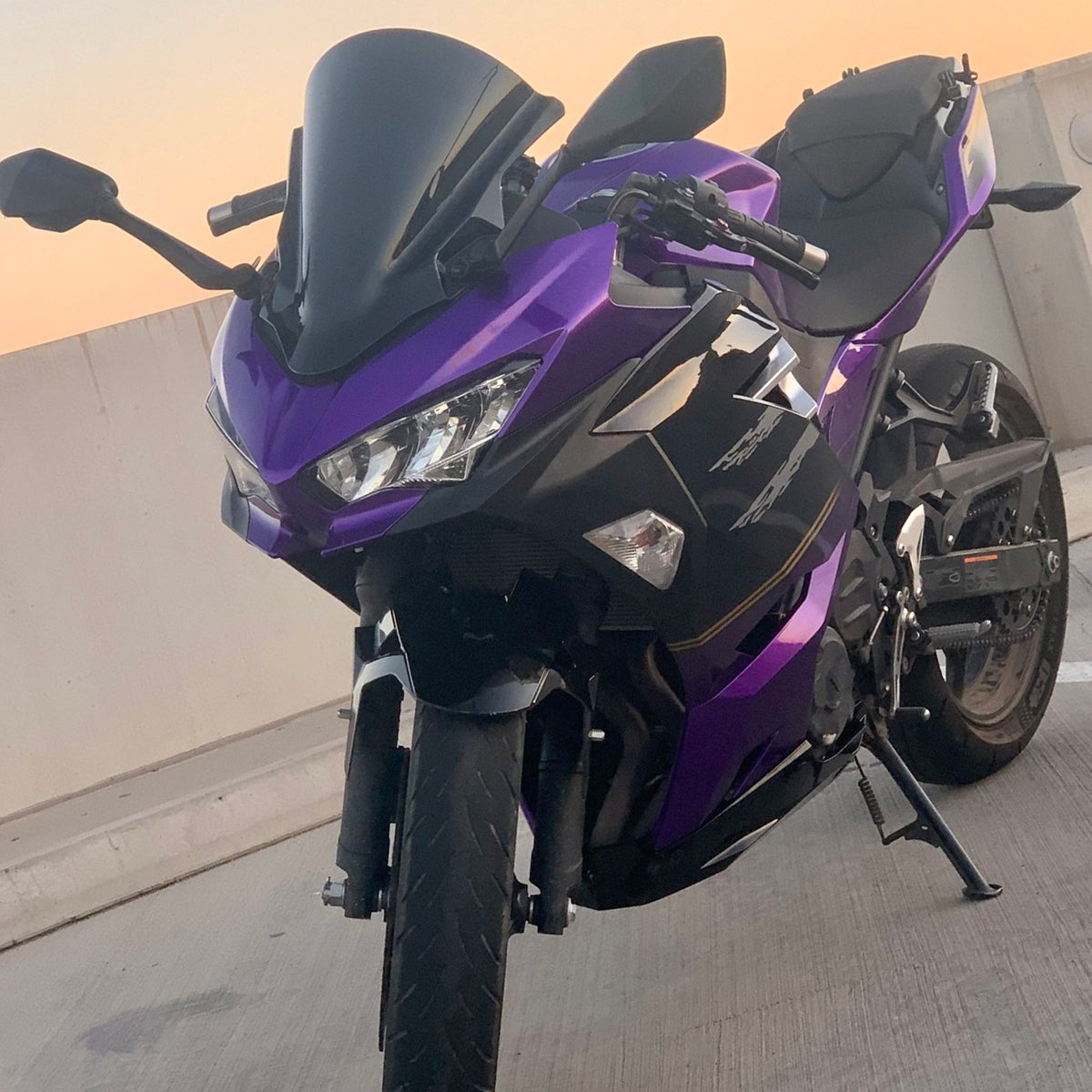 Amotopart 2018-2024 Kawasaki EX400 Ninja400 Purple Black White Fairing Kit