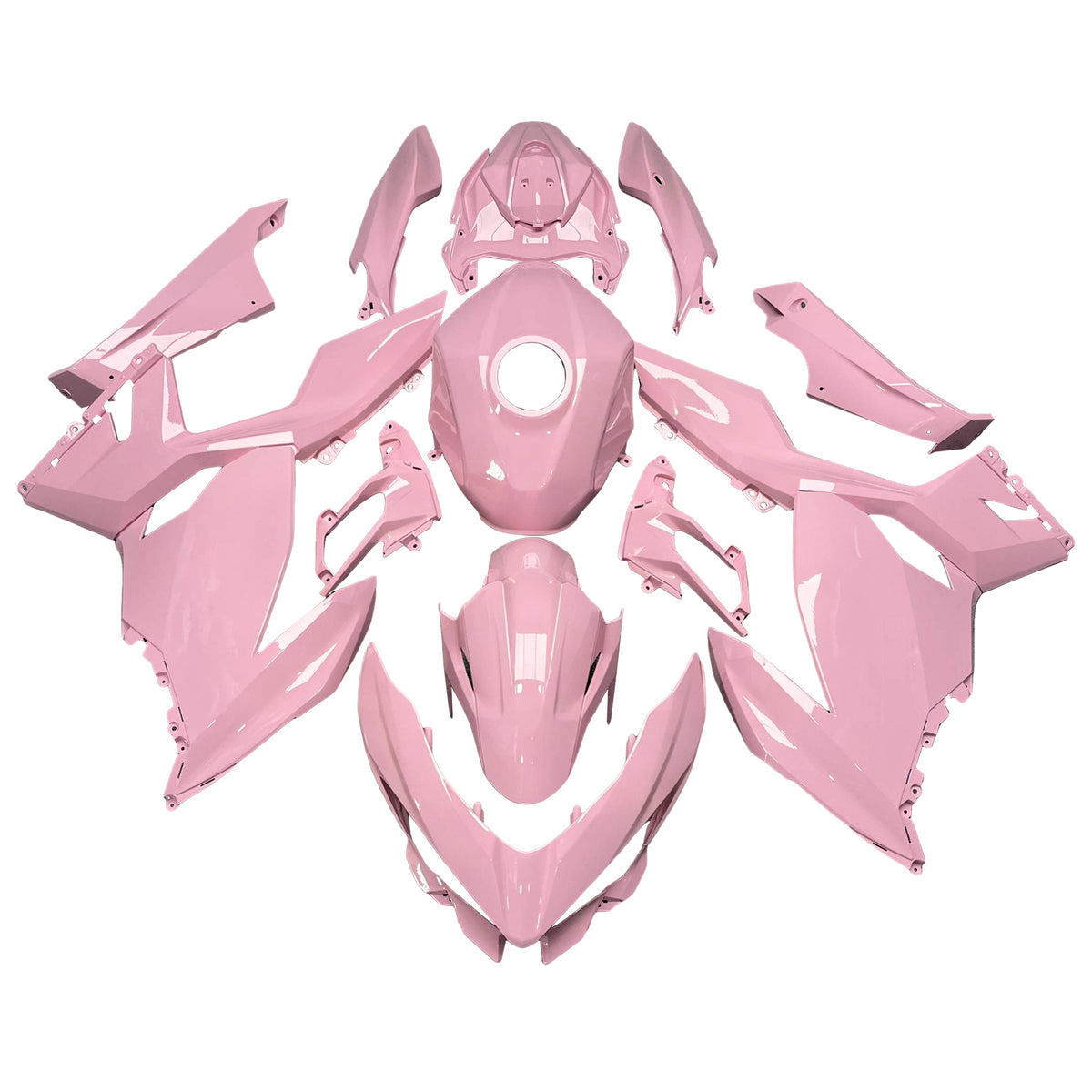 Amotopart 2018-2024 Kawasaki EX400 Ninja400 Pink Fairing Kit