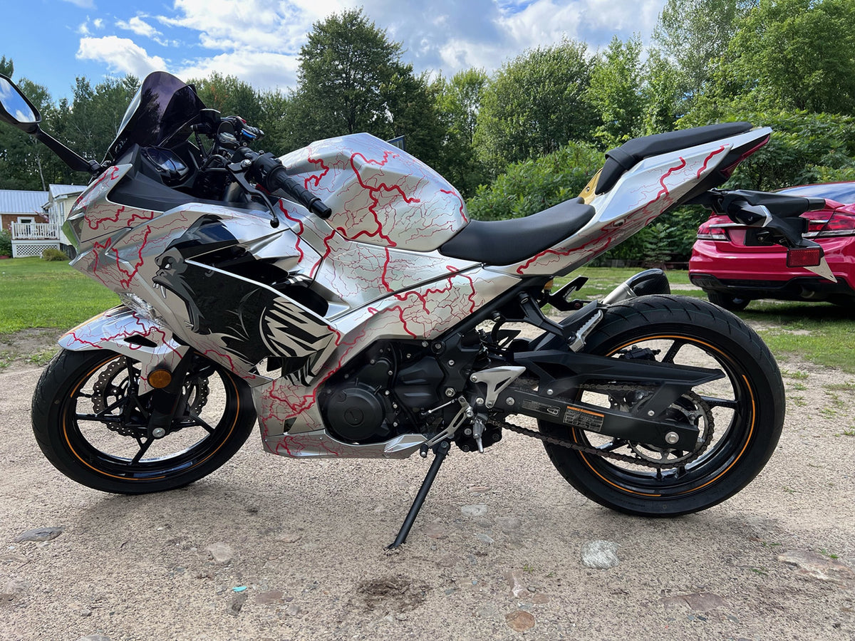 Amotopart 2018-2024 Kawasaki EX400 Ninja400 Gold Silver Black Fairing Kit